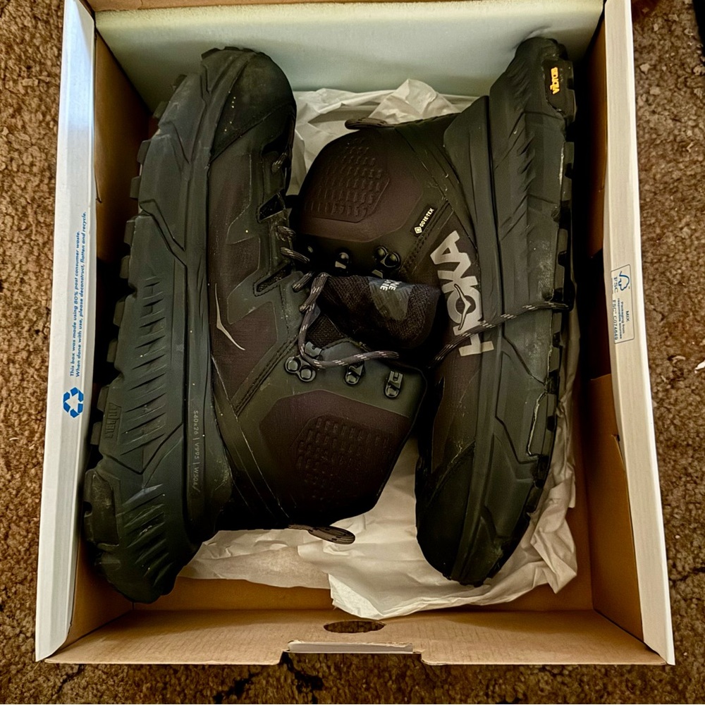 Hoka Men’s Black Trail Boots (M TenNine Hike GTX)